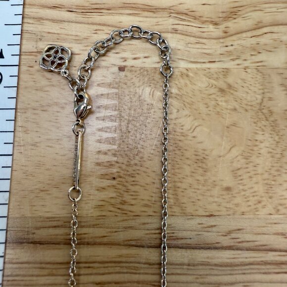 Kendra Scott Gold/Silver Oval Pendant Necklace With Intricate Cutout Design - Picture 8 of 12